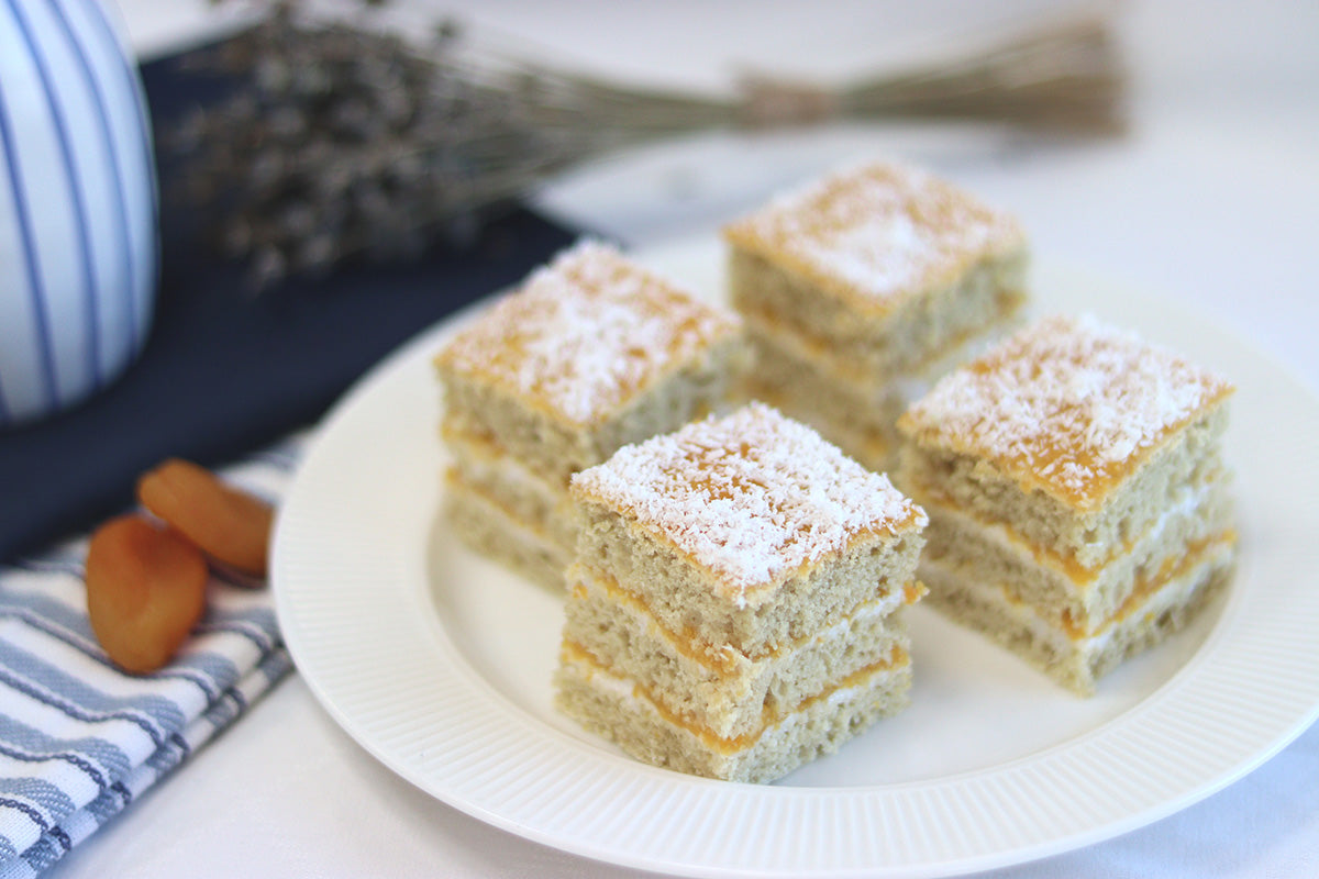 Apricot and coconut sponge cake