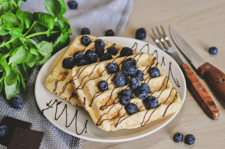 Waffles with fruit