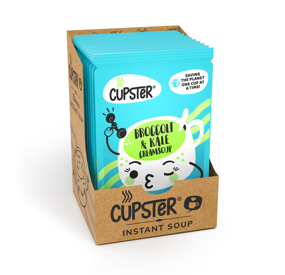 Cupster natychmiastowa zupa krem z brokułów i jarmużu 10 opakowań (10x20g)