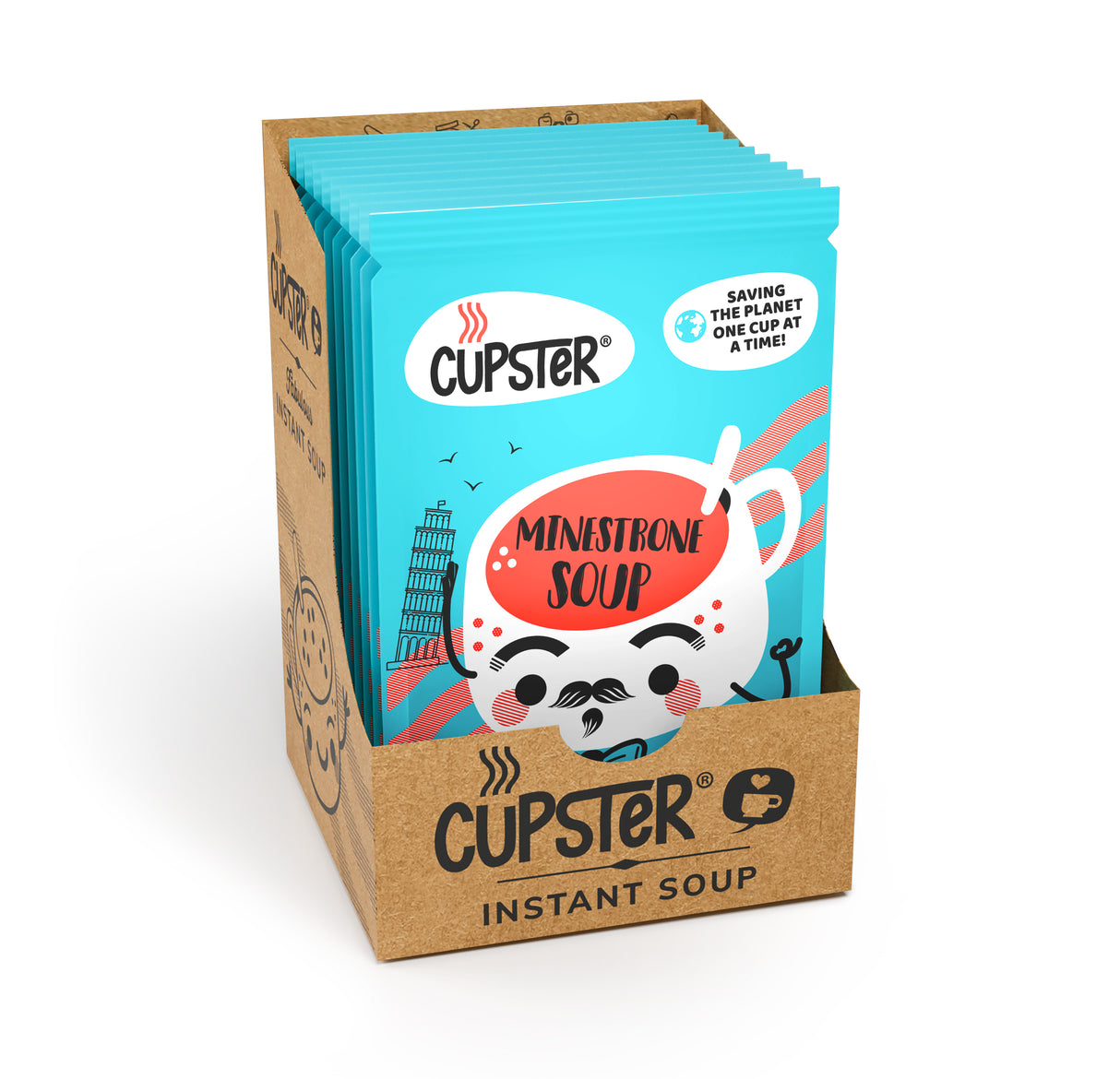Zupa minestrone instant Cupster, opakowanie 10 sztuk (10x15g)
