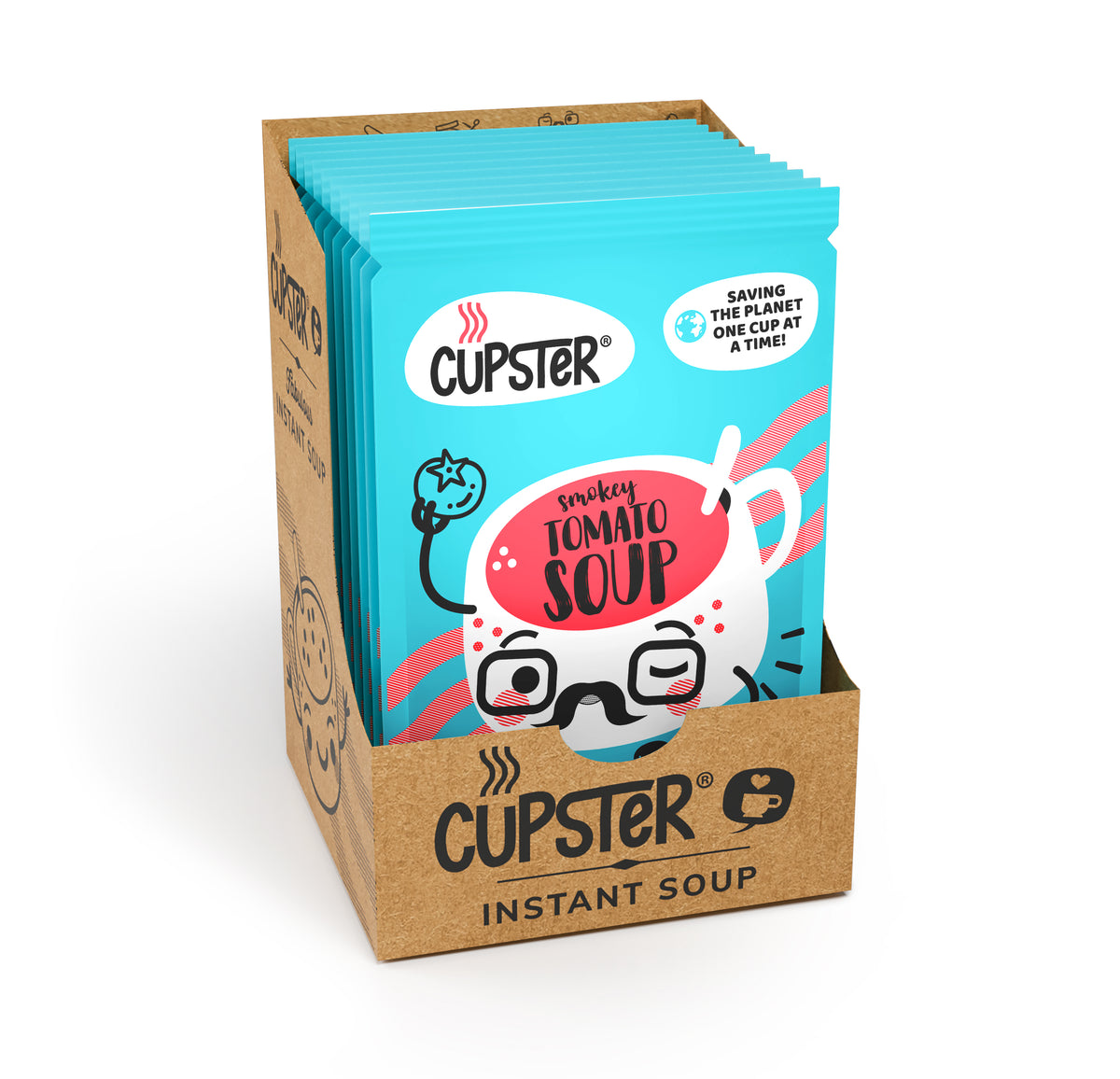 Sopa instantánea de tomate ahumado Cupster paquete de 10 (10x20g)