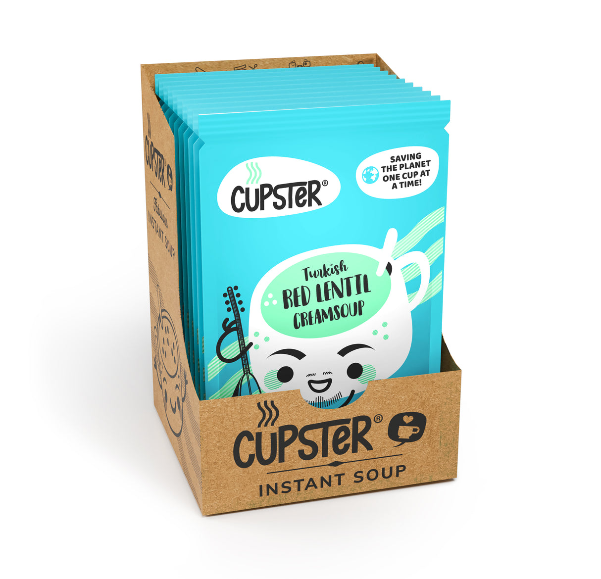 Cupster sofortige türkische rote Linsensuppe 10er Pack (10x23g)