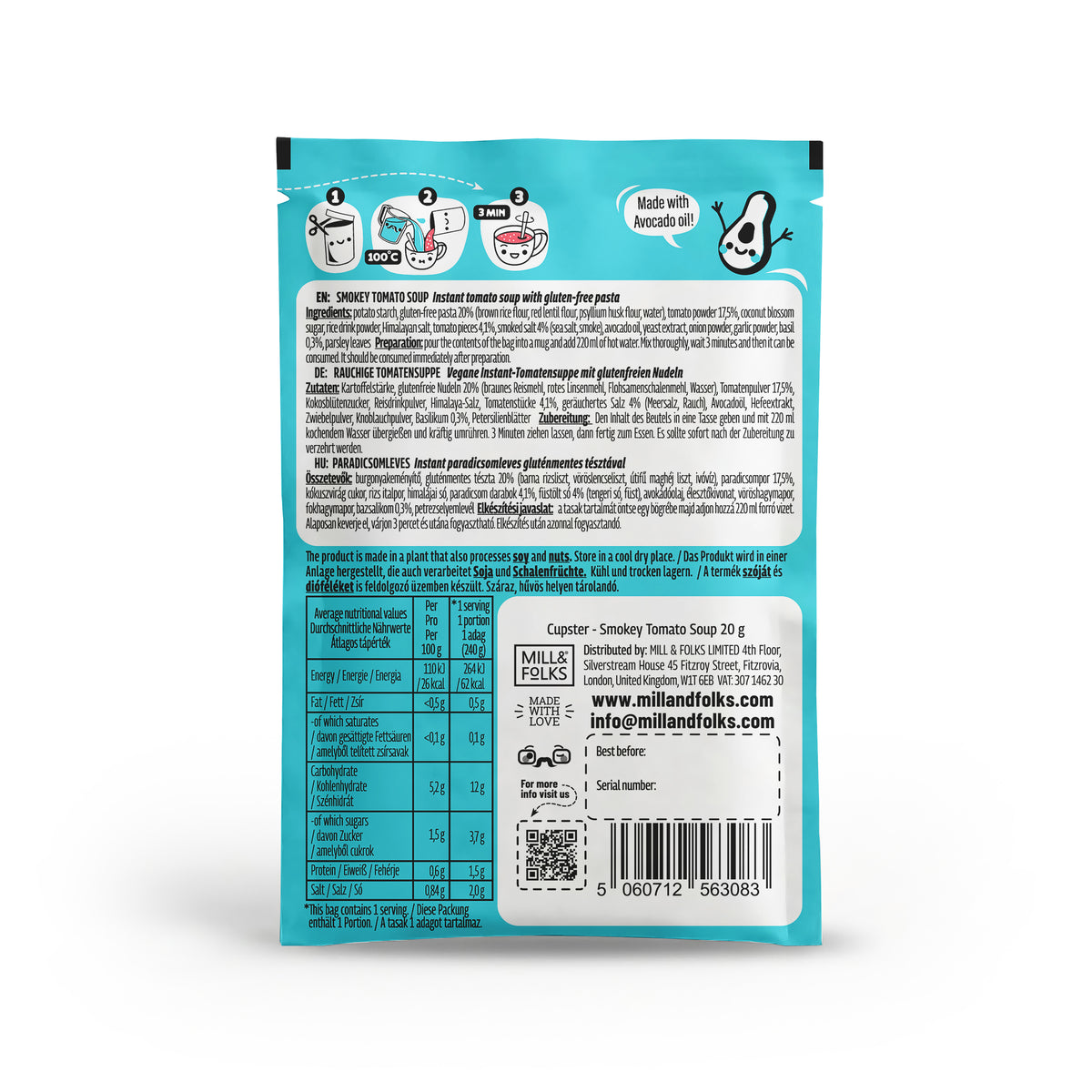 Sopa instantánea de tomate ahumado Cupster 20g