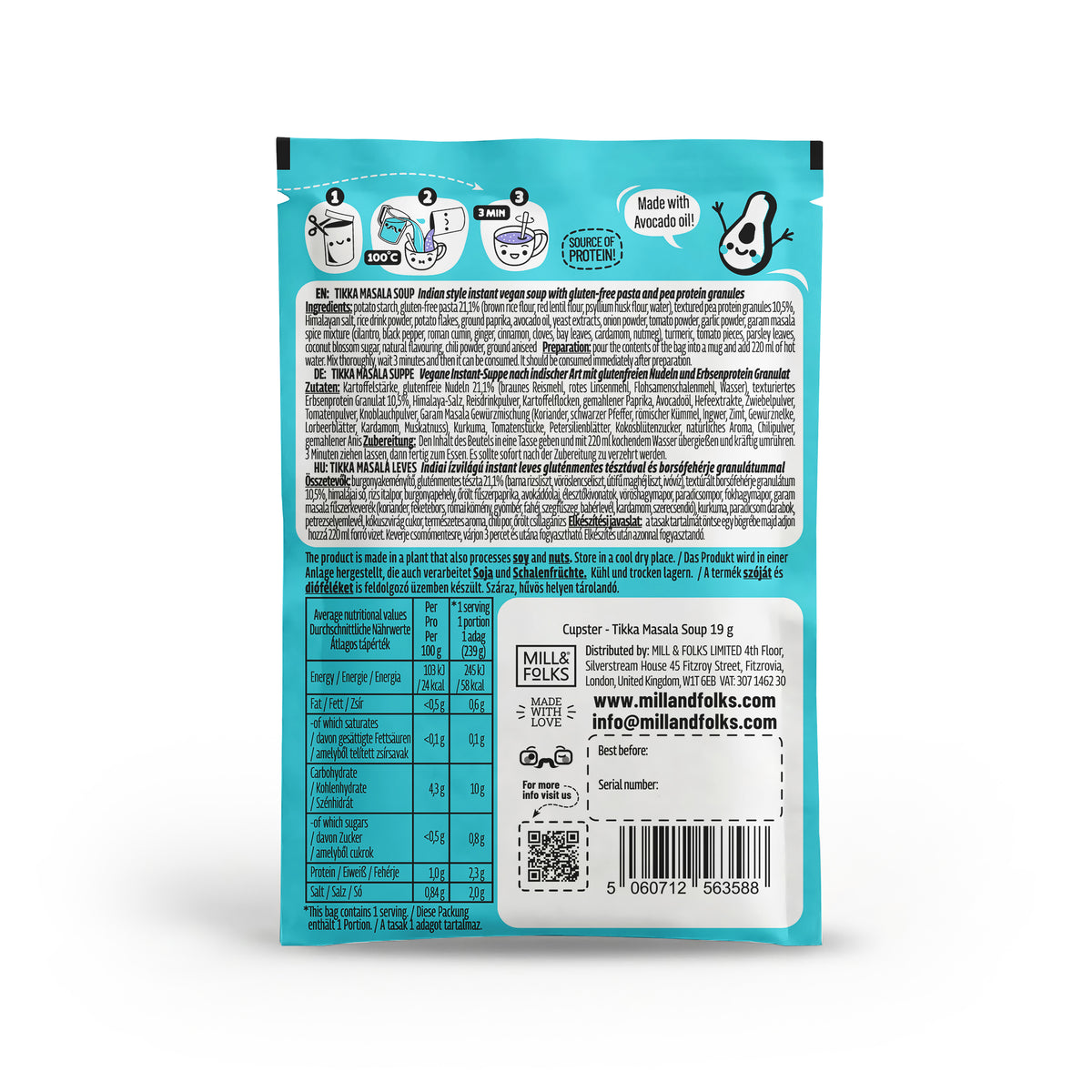 Cupster sofortige Tikka-Masala-Suppe 19g