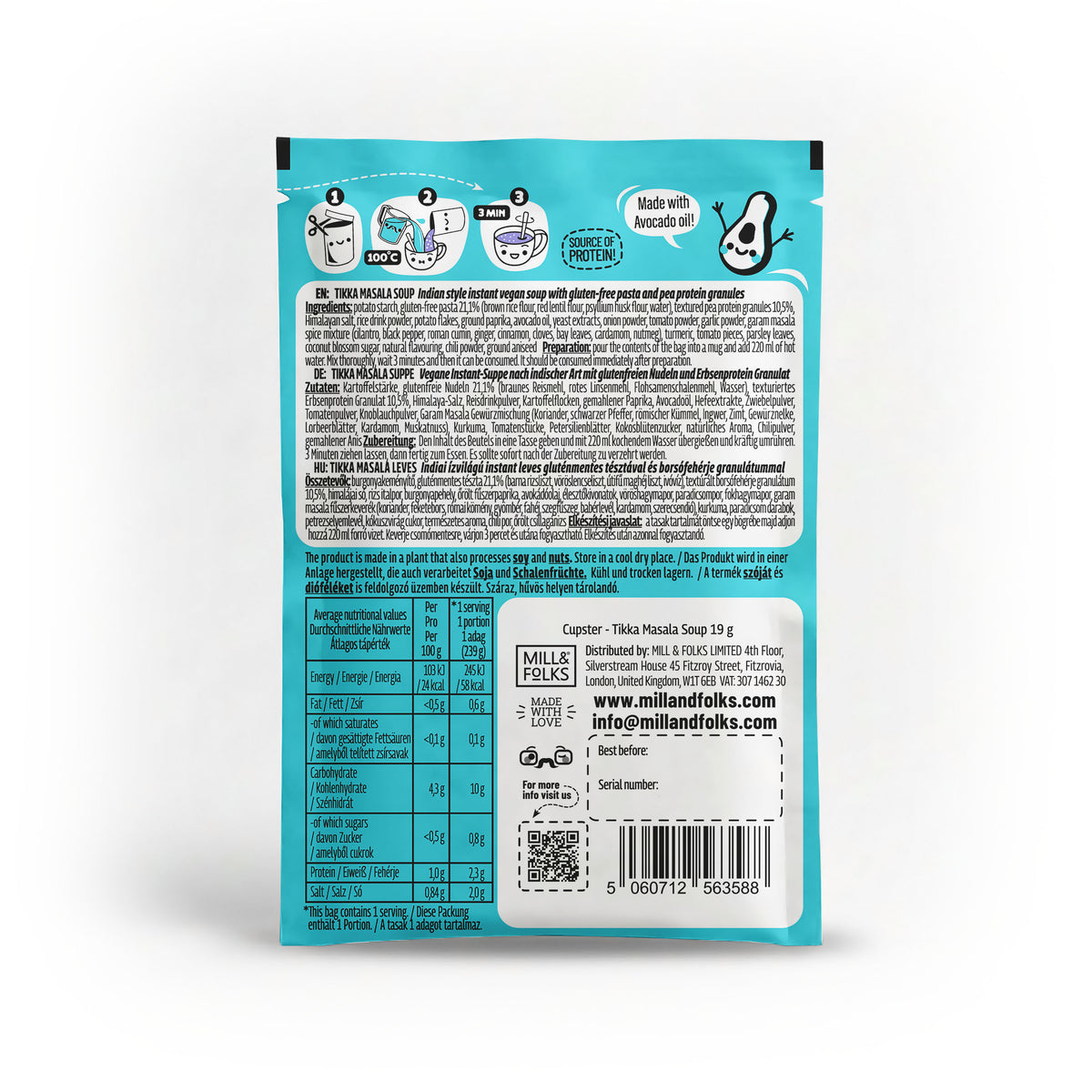 Cupster okamžitá polievka tikka masala 10 balení (10x19g)