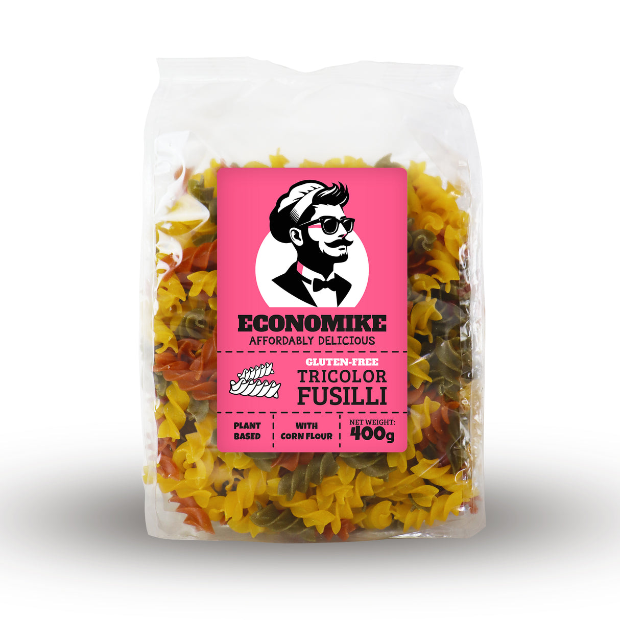 Economike Gluten-free corn pasta tricolor fusilli 400g