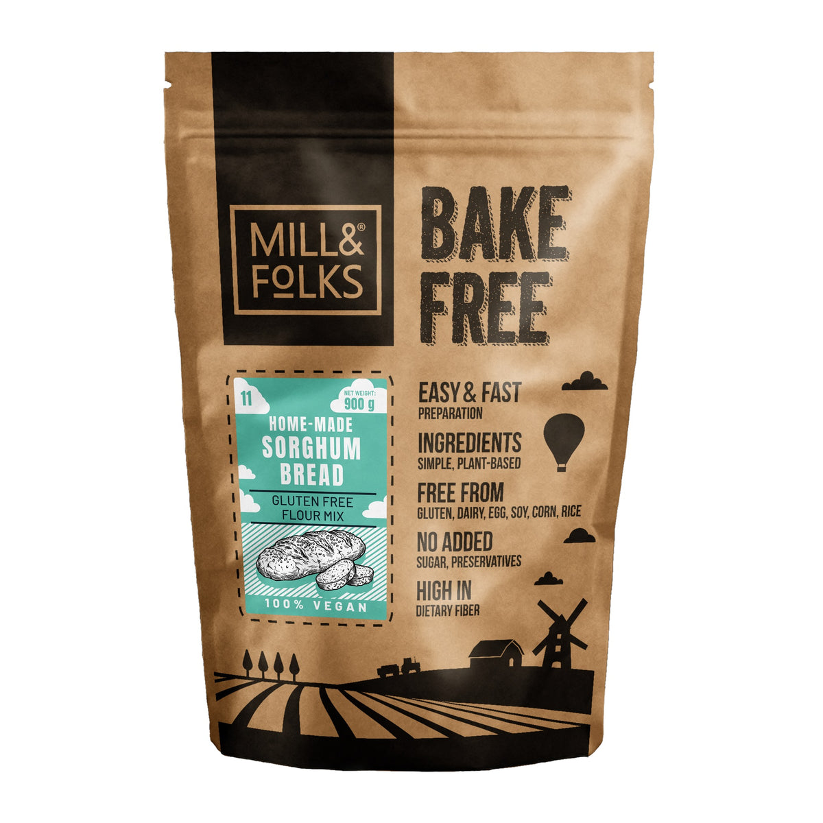 Bake-Free Home-made sorghum bread flour mixture 900g