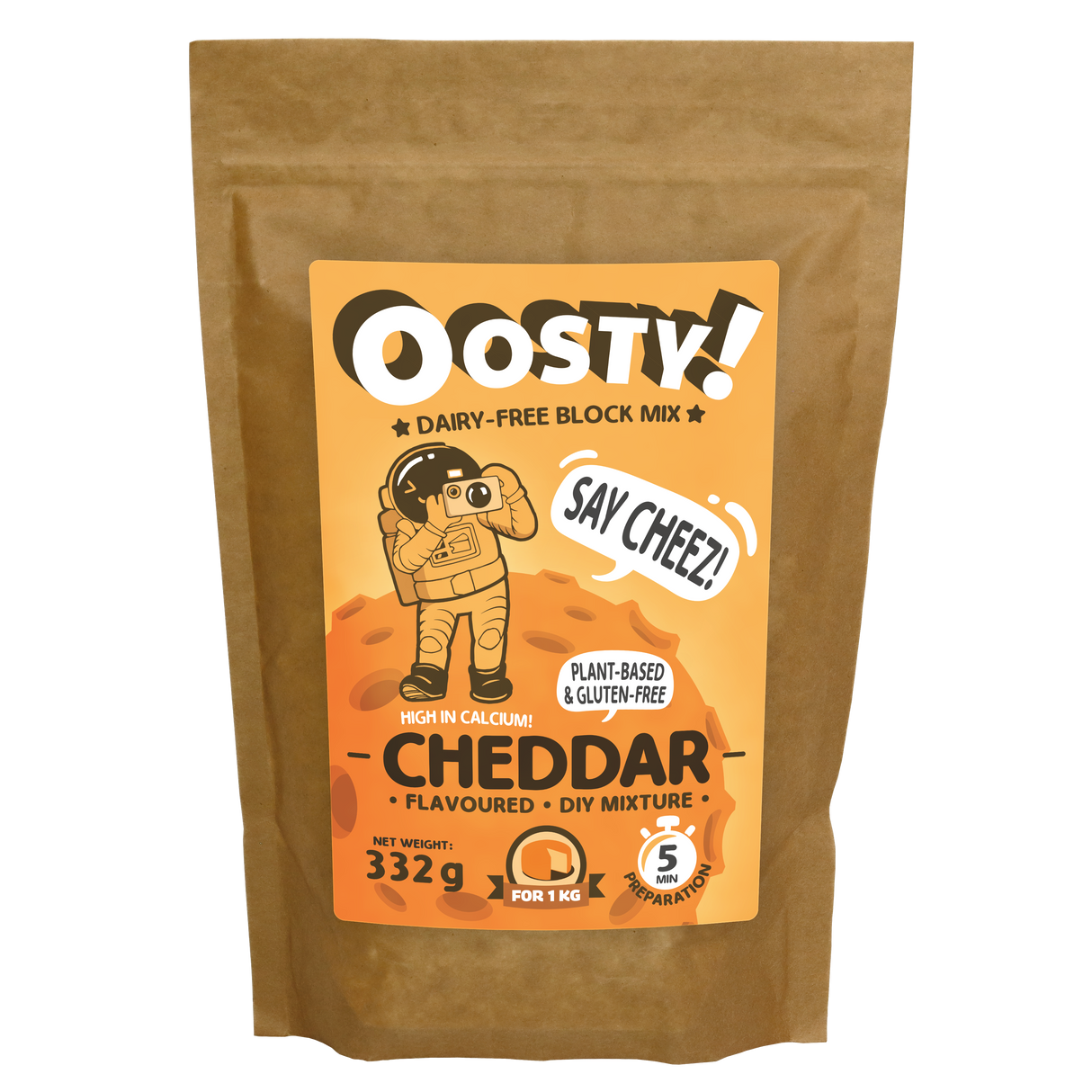 Oosty Cheddar flavoured plant-based mixture 332g (To prepare 1kg of plant-based block)
