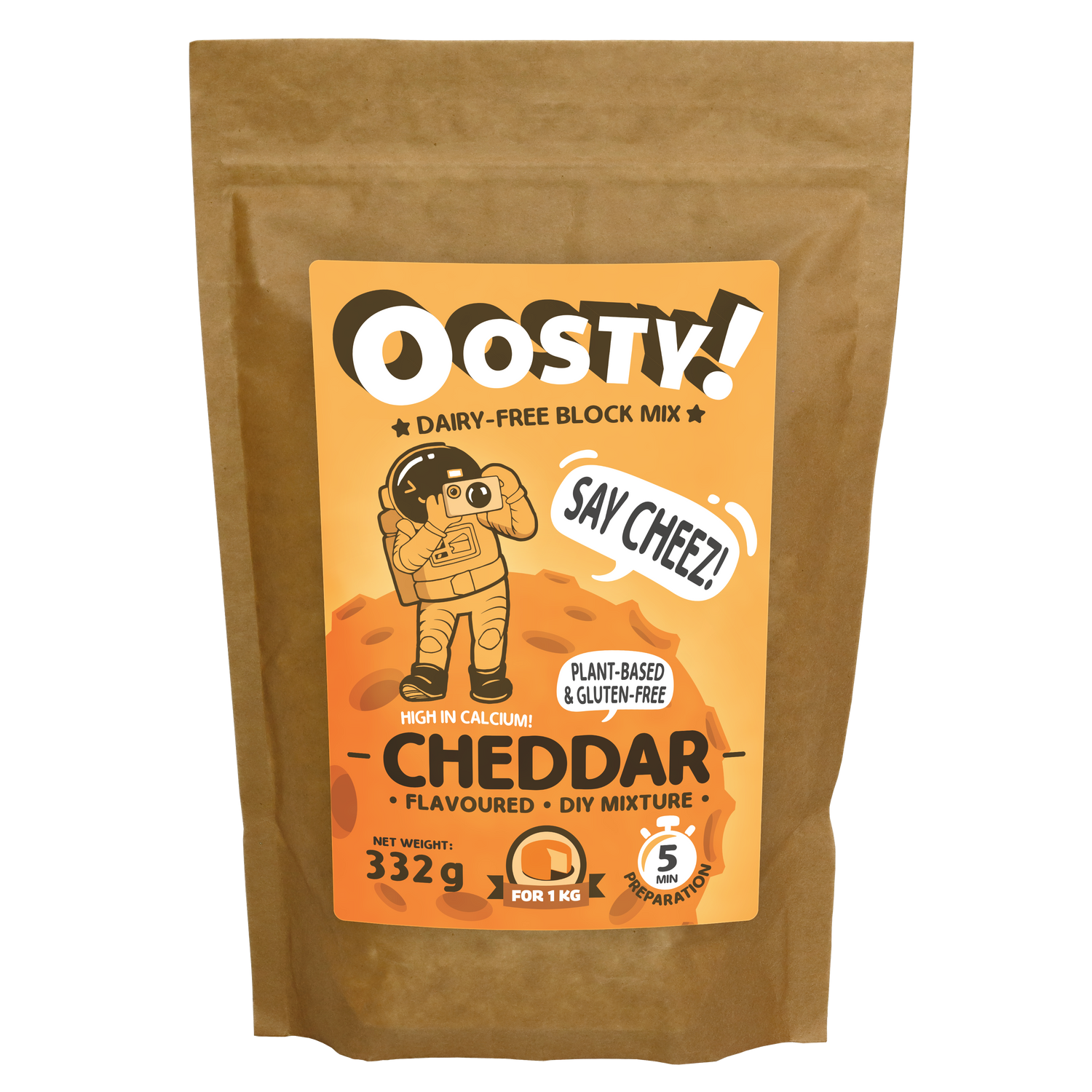 Oosty Cheddar flavoured plant-based mixture 332g (To prepare 1kg of plant-based block)