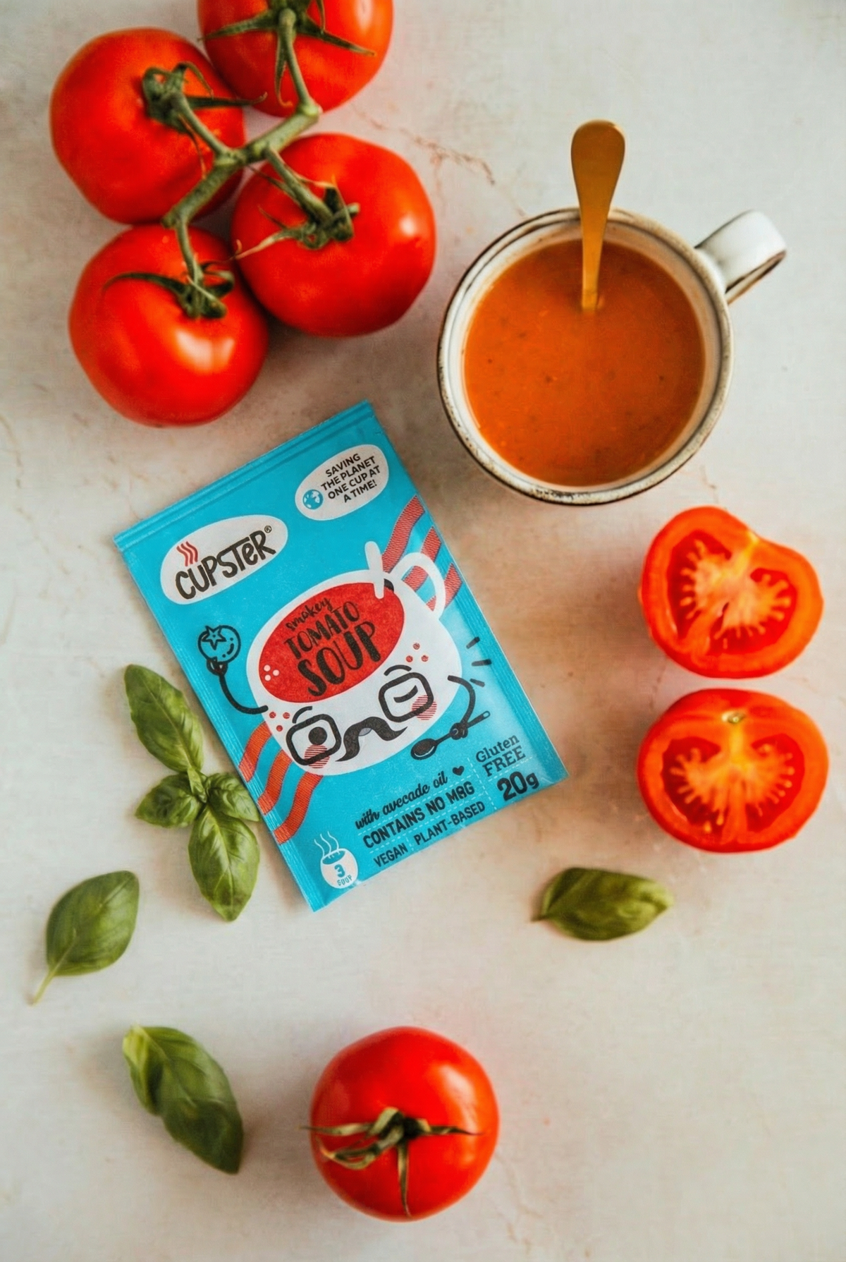 Sopa instantánea de tomate ahumado Cupster paquete de 10 (10x20g)