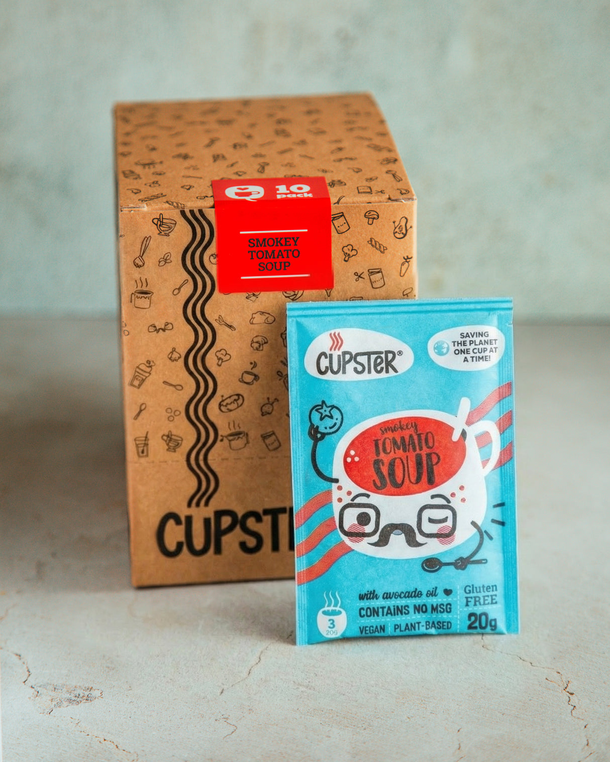 Sopa instantánea de tomate ahumado Cupster paquete de 10 (10x20g)
