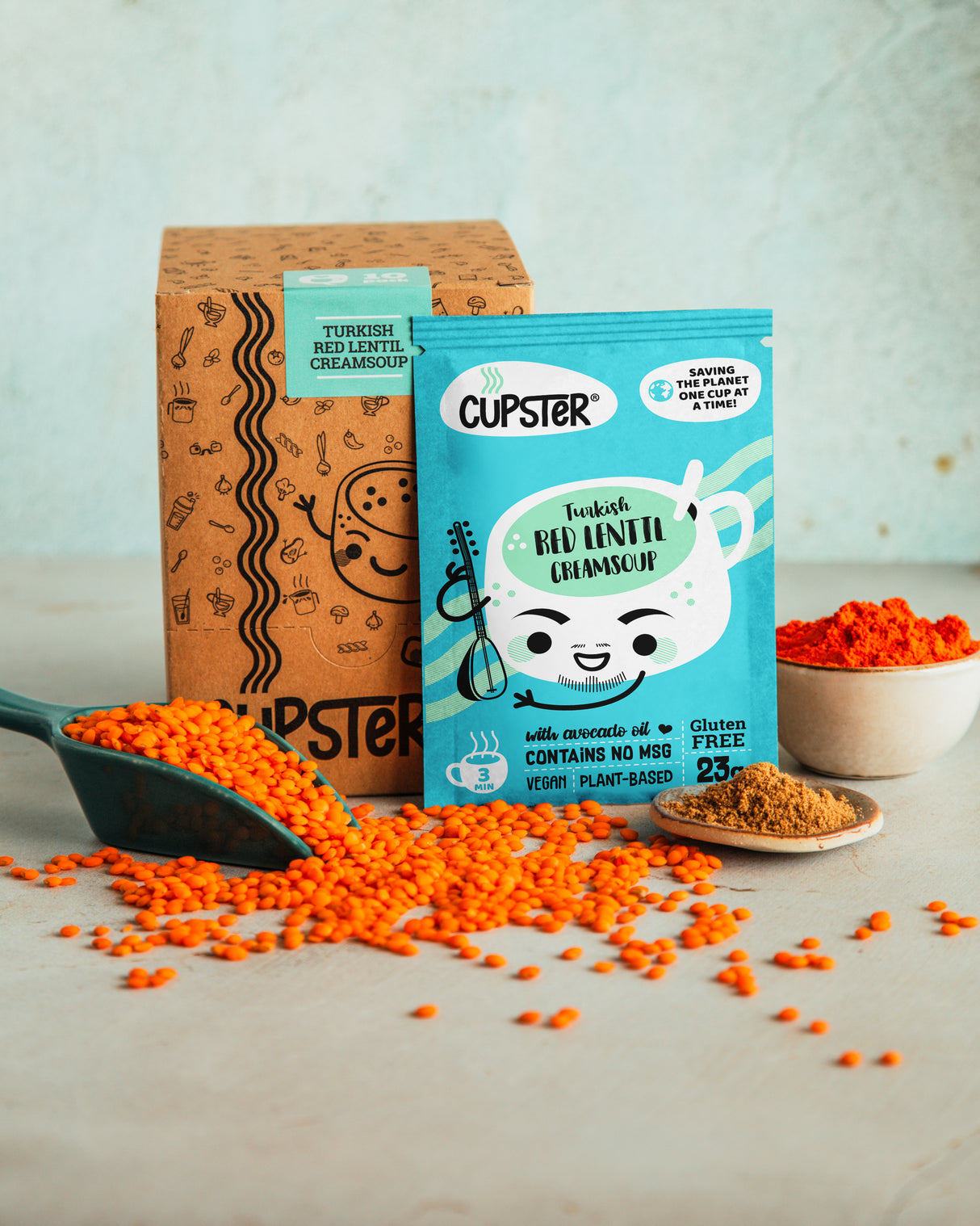 Cupster sofortige türkische rote Linsensuppe 10er Pack (10x23g)