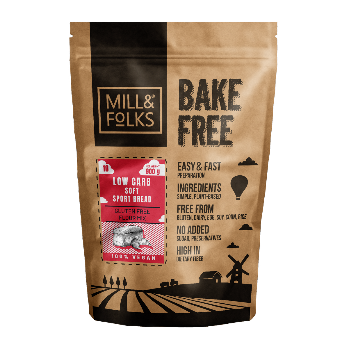 Bake-Free Low Carb High-Protein Soft Sport Bread Flour Mixture