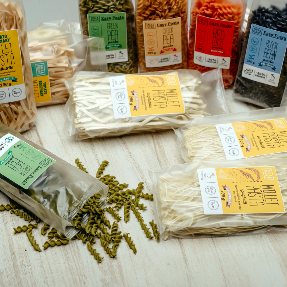 Millet pasta spaghetti