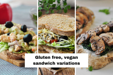 Gluten free, vegan sandwich variations