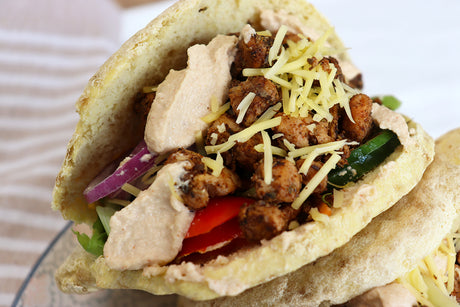 Vegan Gyros in pita bread