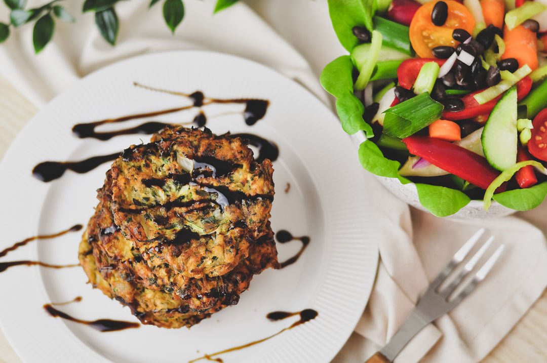 Green pea and red lentil hash browns