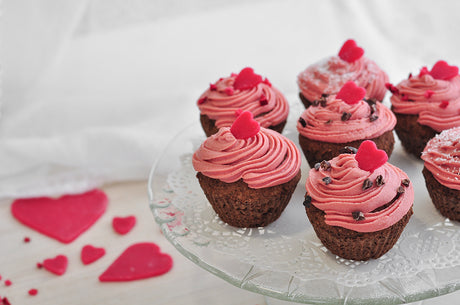 Valentine's day cocoa-almond muffin