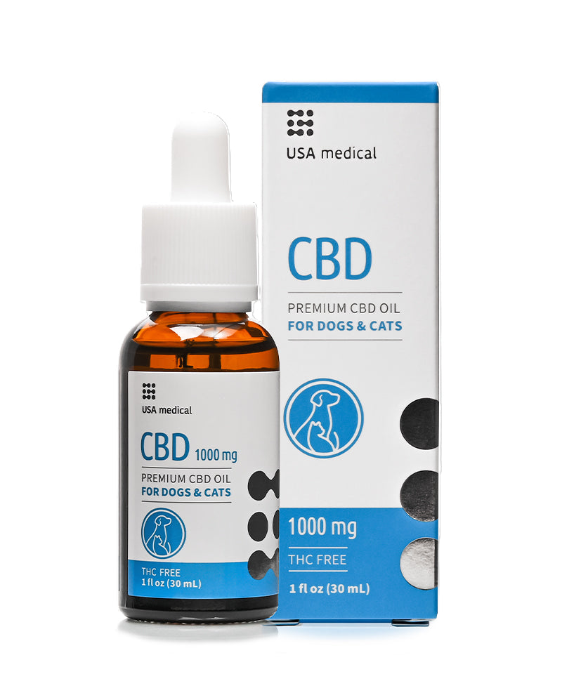 USA Medical CBD Oil for Dogs and Cats 1000 mg CBD / 30 ml