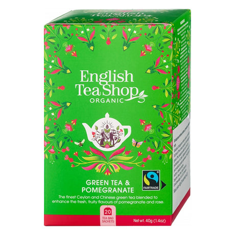 English Tea Shop Organic Green Tea & Pomegranate 40g (20 bags)