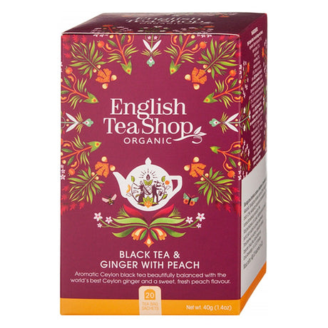 English Tea Shop Organic Black Tea & Ginger with Peach 40g (20 bags)