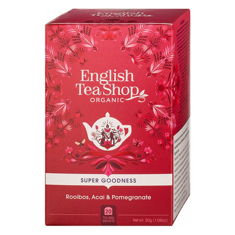 English Tea Shop Super Goodness Rooibos, Acai & Pomegranate Organic Tea 30g (20 bags)