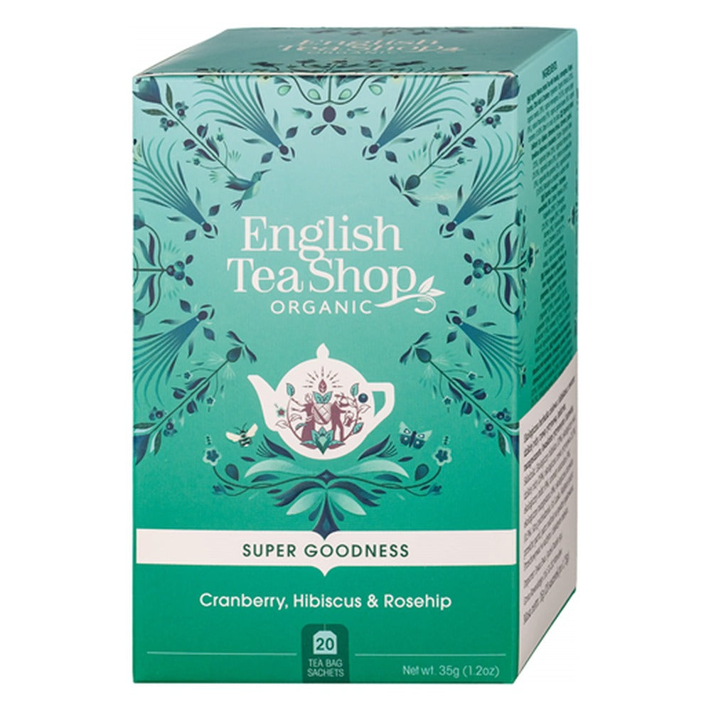 English Tea Shop Super Goodness Cranberry, Hibiscus & Rosehip Organic Tea 35g (20 bags)