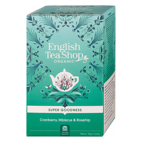 English Tea Shop Super Goodness Cranberry, Hibiscus & Rosehip Organic Tea 35g (20 bags)