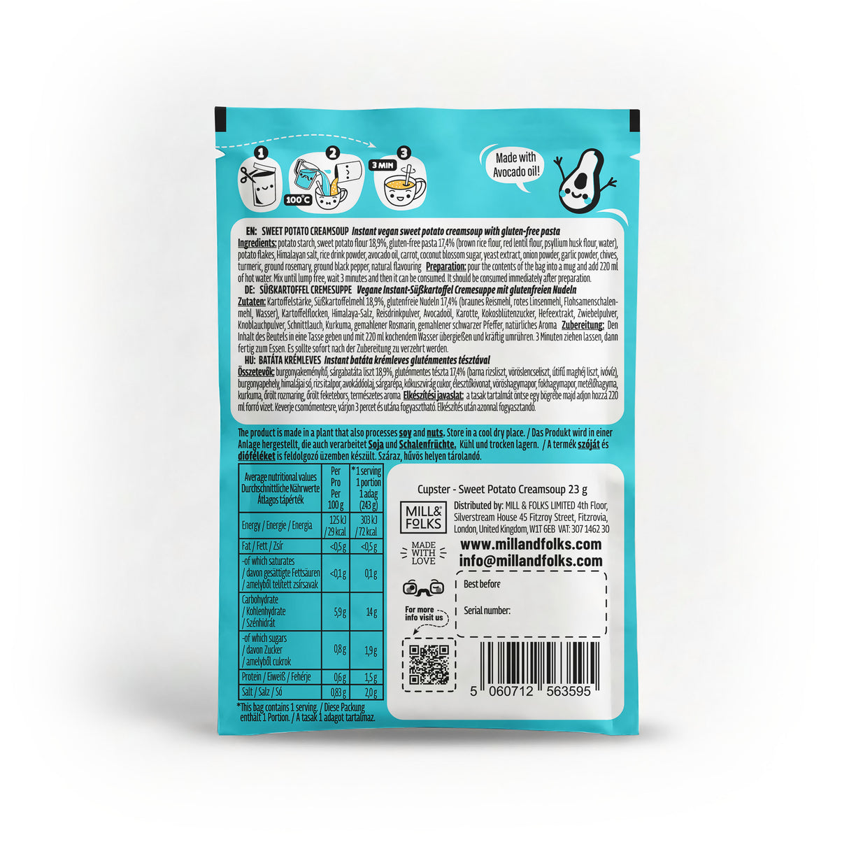 Cupster instant sweet potato creamsoup 30g