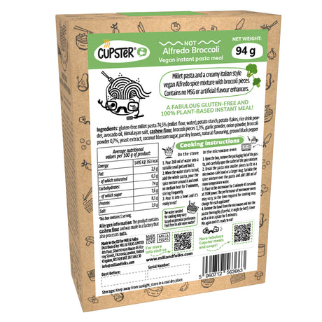 Cupster Instant Not Alfredo Massa de Brócolis 94g