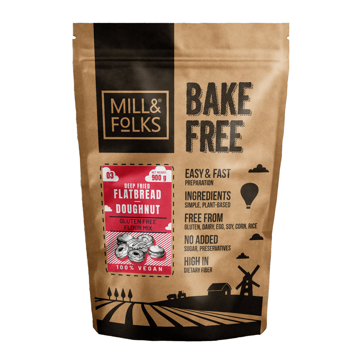 Bake-Free Deep fried Flatbread - doughnut flour mixture 900g