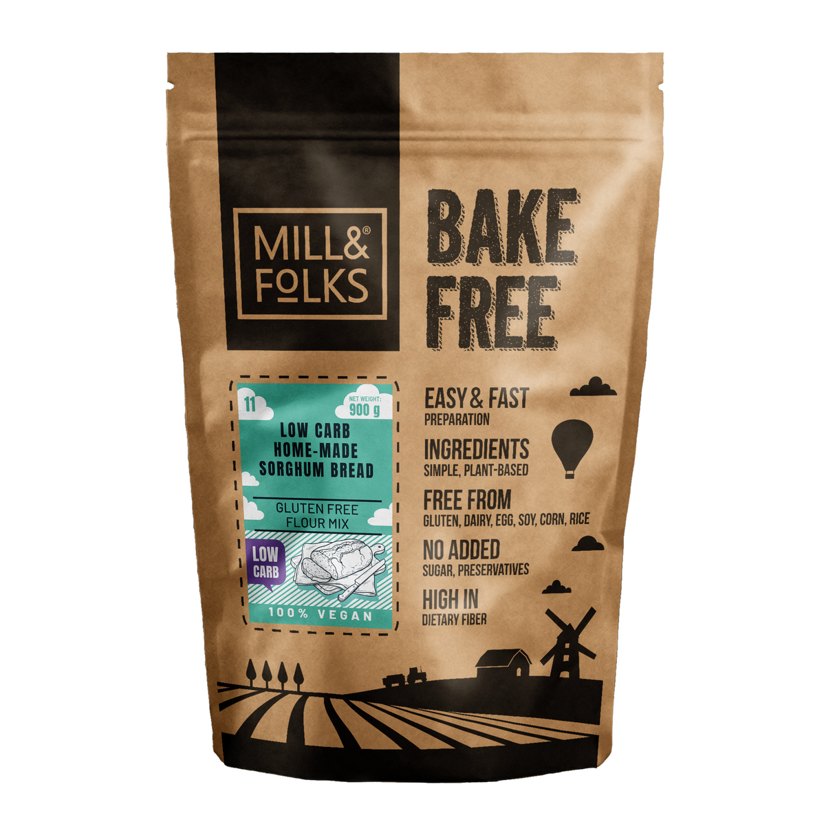 Bake-Free Home-made Low-carb Sorghum Bread Flour Mixture 900g