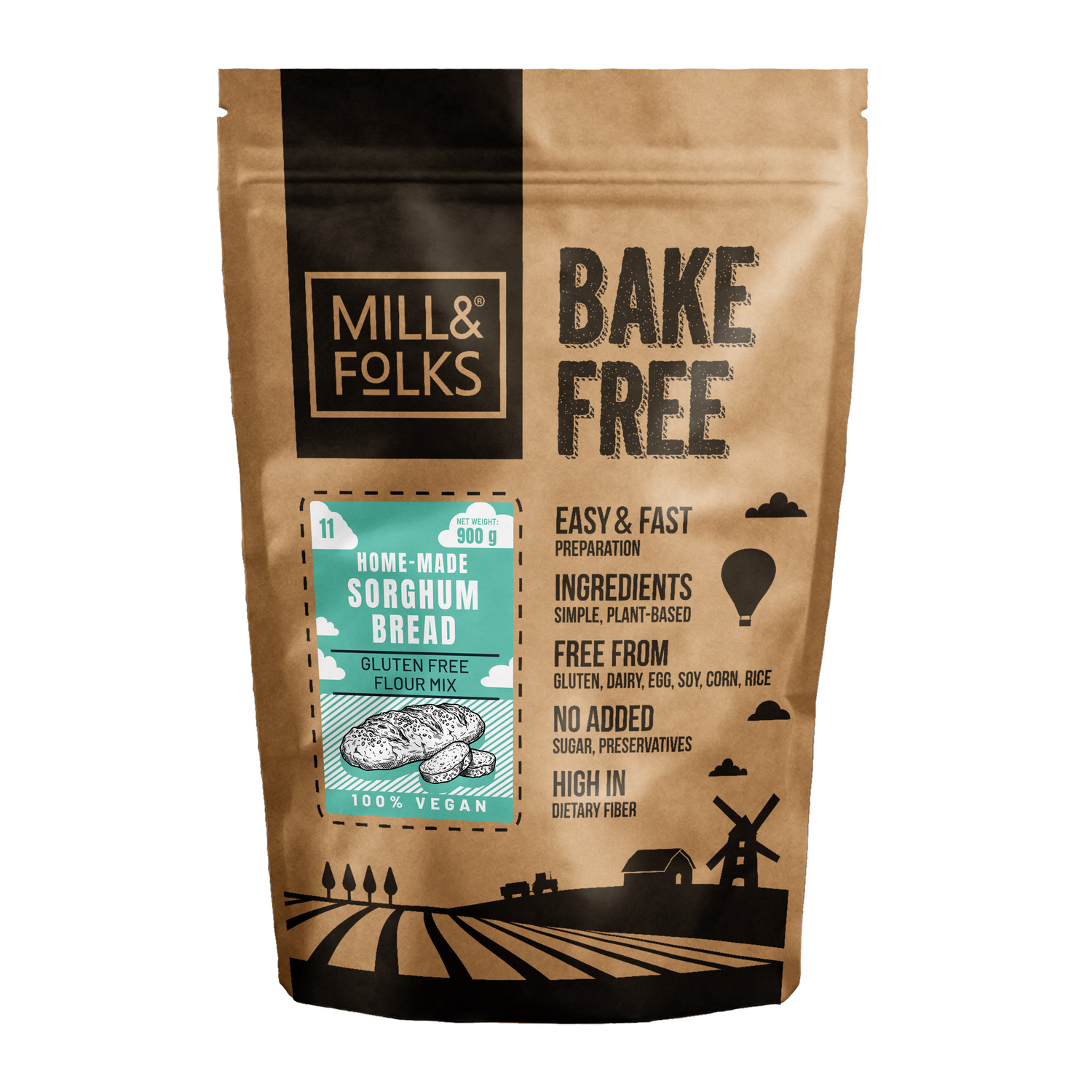 Bake-Free Home-made sorghum bread flour mixture 900g