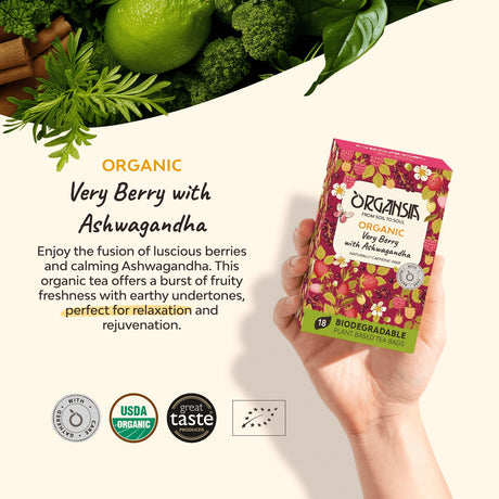 Organsia Very Berry with Ashwagandha Organic Tea 32g (18 bags)