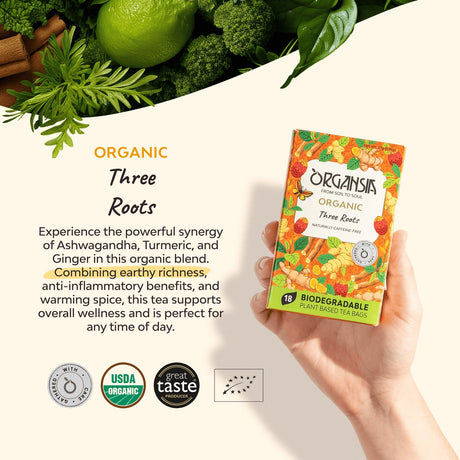 Organsia Three Roots Organic Tea 27g (18 bags)