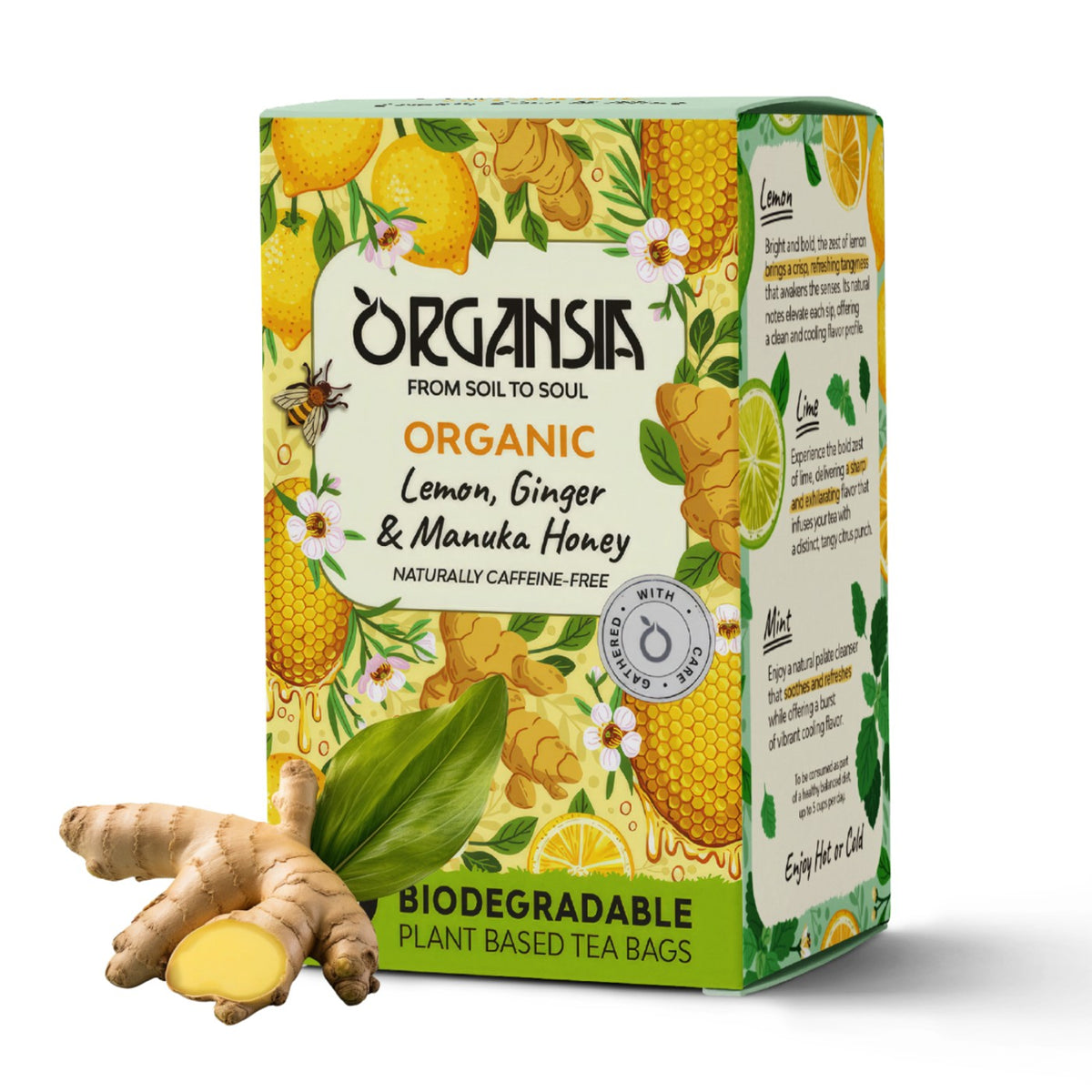 Organsia Lemon, Ginger & Manuka Honey Organic Tea 32g (18 bags)