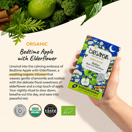 Organsia Bedtime Apple with Elderflower Organic Tea 27g (18 bags)