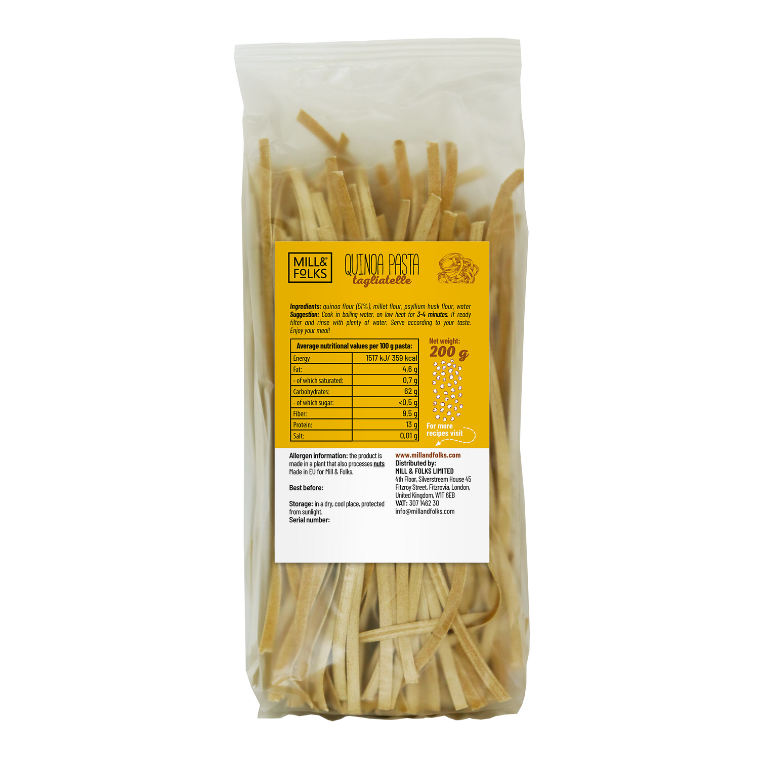 Quinoa pasta tagliatelle