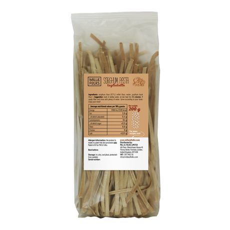 Sorghum pasta tagliatelle