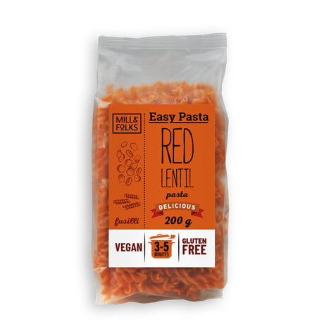 Easy Pasta Red lentil fusilli