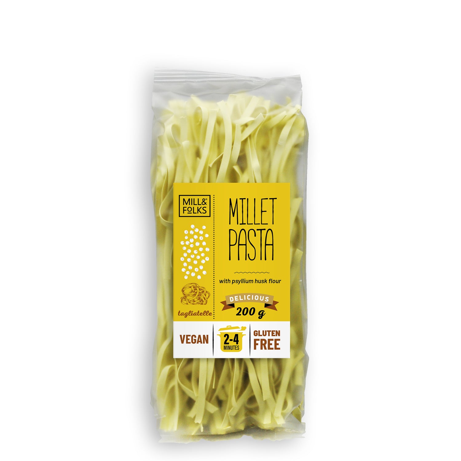 Millet pasta tagliatelle
