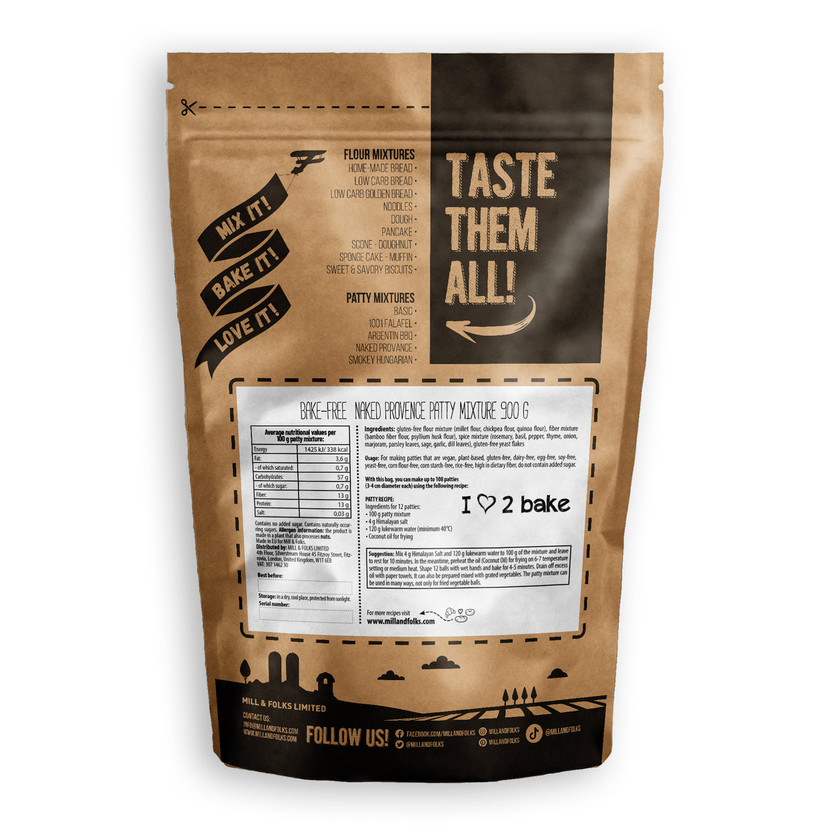 Bake-Free Naked provance patty mixture (millet)